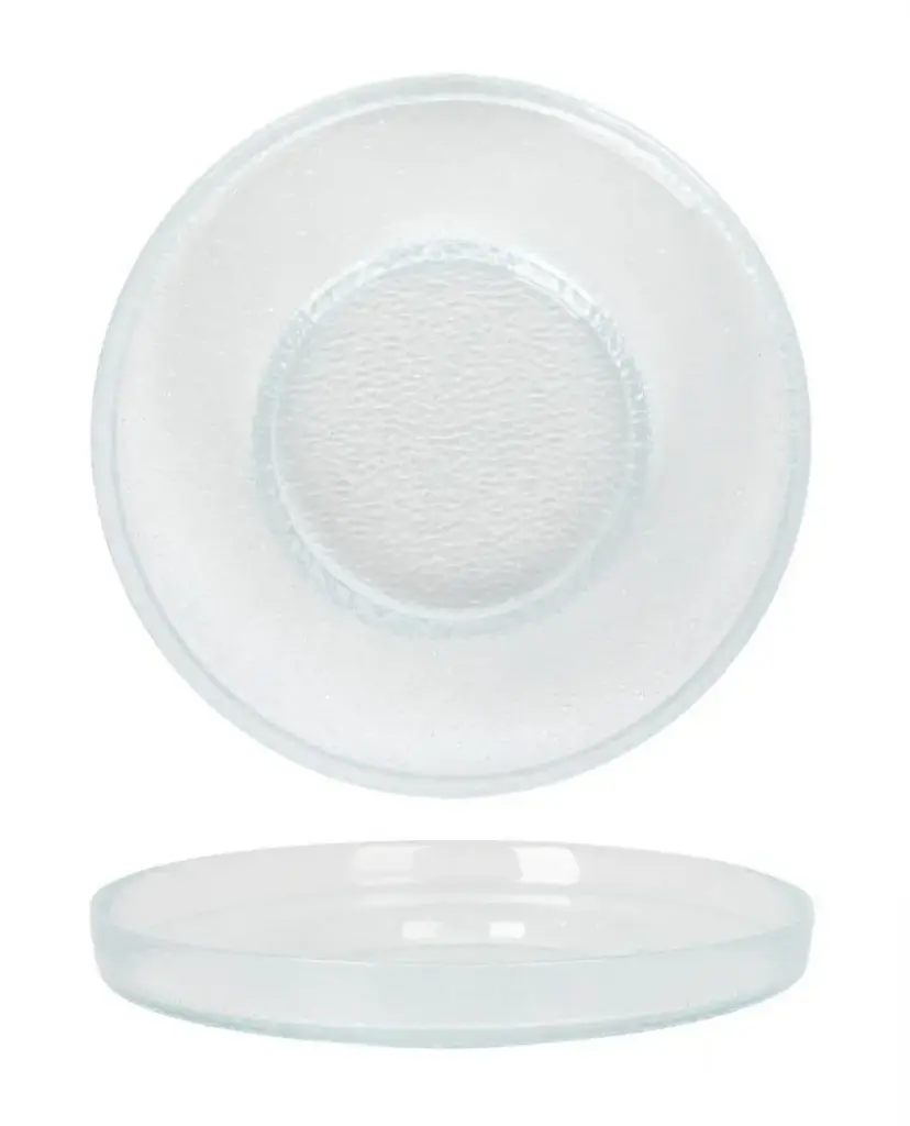 Plato degustación Corfu transparente 24x4 cm
