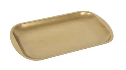 Fuente Rectangular Vintage Dorada 27.5X15.5X1.5 Cm.