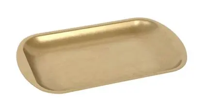 Fuente Rectangular Vintage Dorada 23.5X14X1.5 Cm.