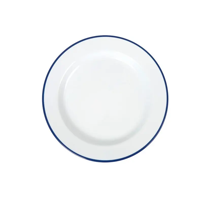 Plato postre Sotavento melamina filo azul 20x2,5 cm