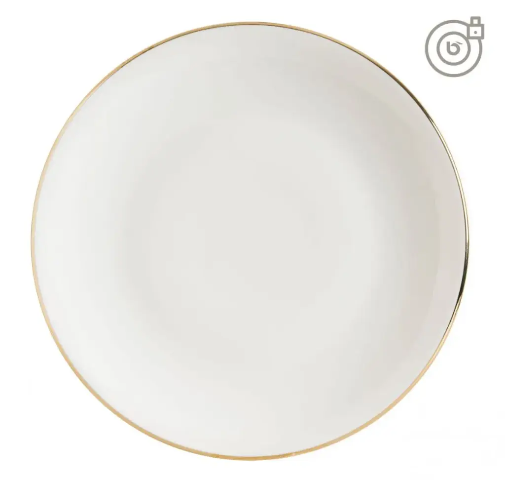 Plato llano gourmet filo oro 27x2,5 cm