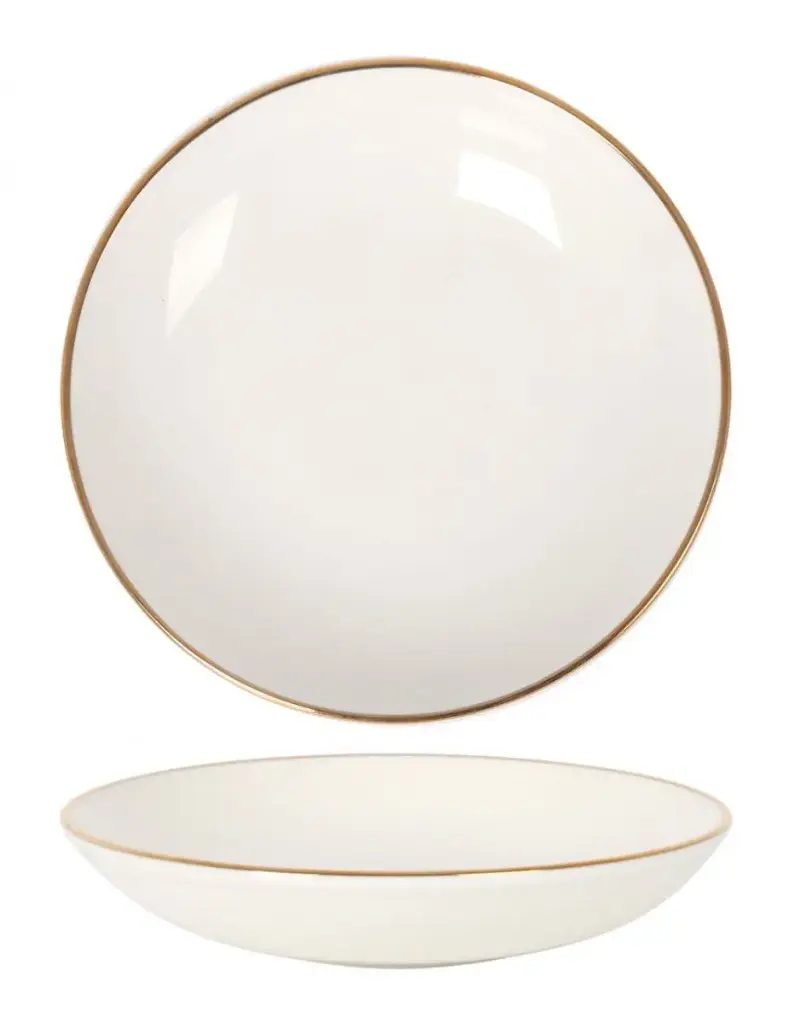 Plato hondo gourmet filo oro 23x4 cm