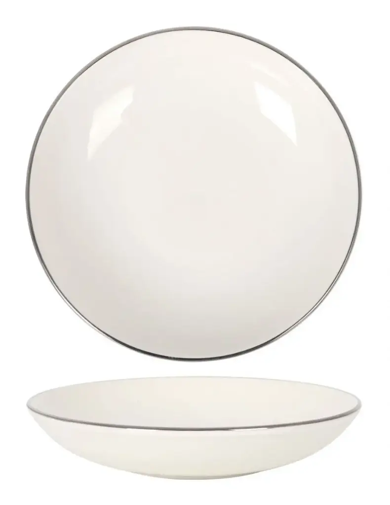 Plato hondo gourmet filo plata 23x4 cm