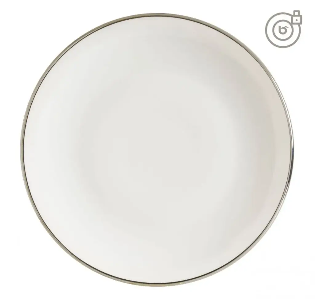 Plato Presentacion Banquet Filo Plata 30X2,5 Cm.