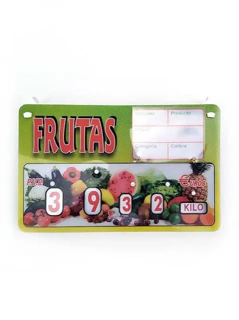 Cartel portaprecios fruta C-73 12 unidades