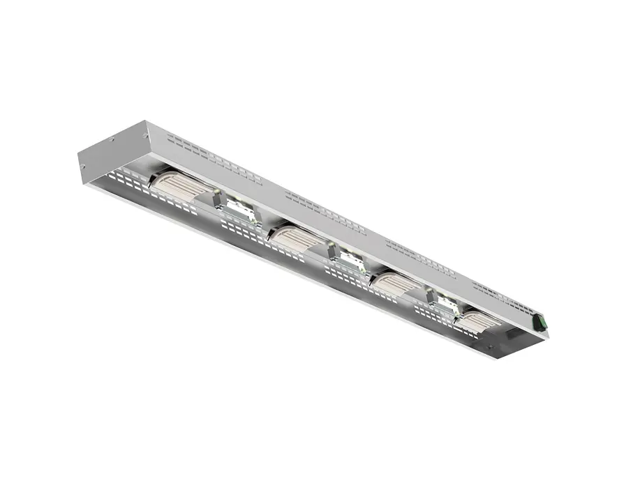 Lámpara con luz halógena y calor con resistencia cerámica PLC-80 80x15x6 cm.