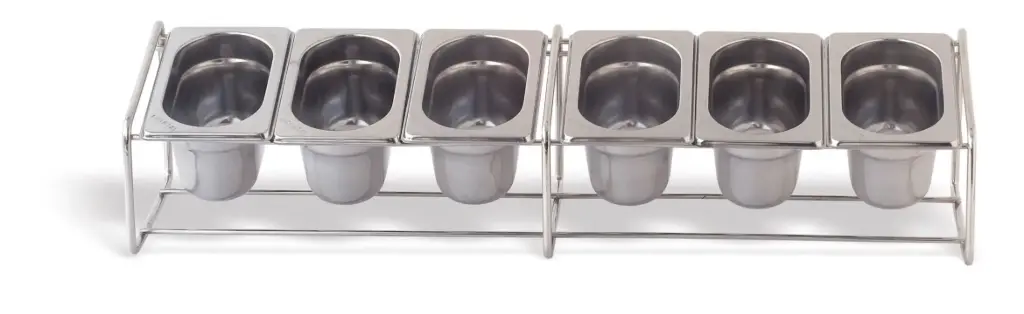 Soporte cubetas GN de acero inoxidable 6 1/9 o 4 1/6