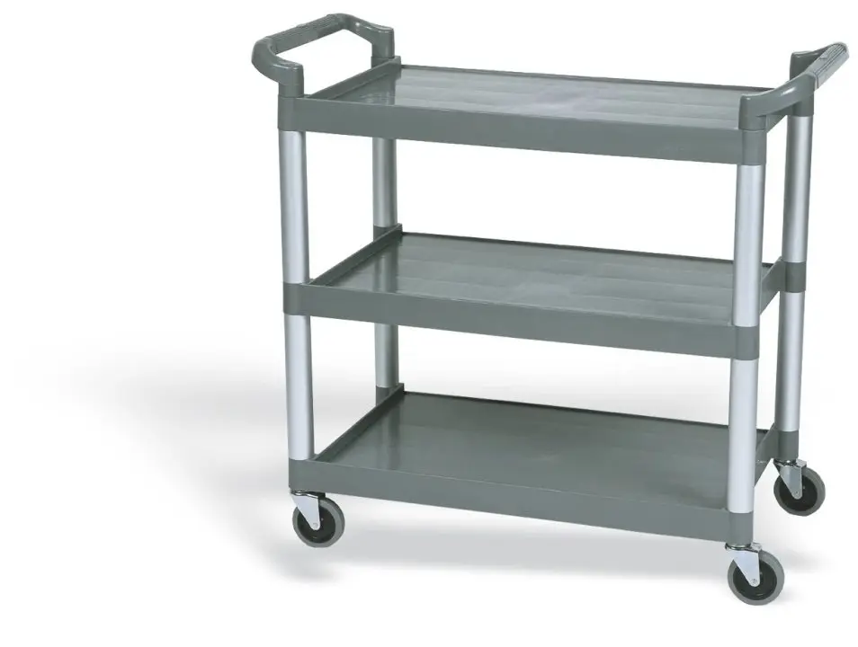 Carro servicio 3 estantes gris 103x50x96 cm