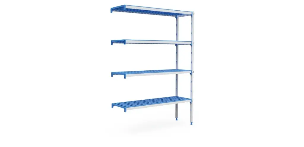 Estantería aluminio / polietileno Angular 4 niveles 1810x555x1750 mm