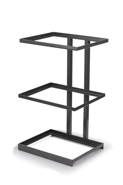 Soporte metálico caja madera buffet 3 niveles 30x24 cm