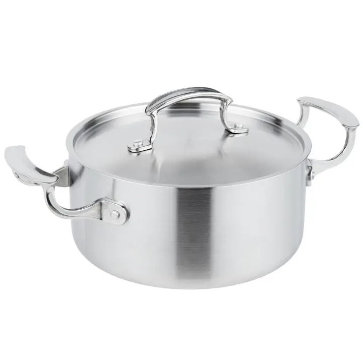 Cacerola Miramar de acero inoxidable con tapa 20 cm
