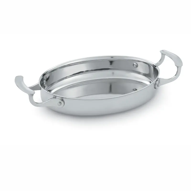Fuente oval Miramar de acero inoxidable 25,4x19,1 cm