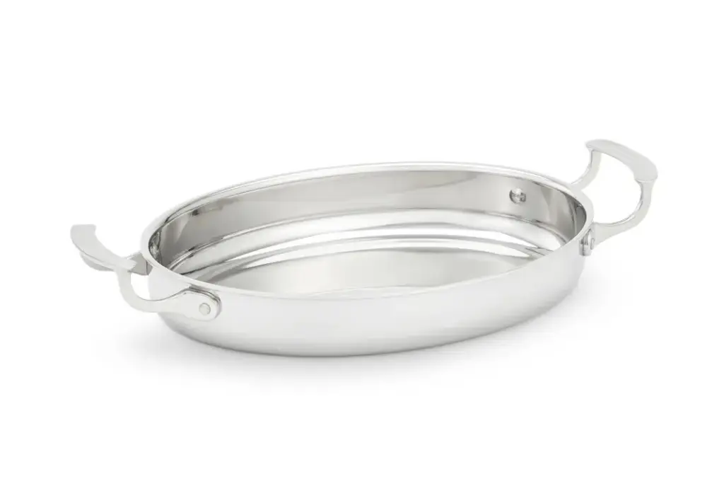 Fuente oval Miramar de acero inoxidable con asas 30,5x21,6x5,1 cm