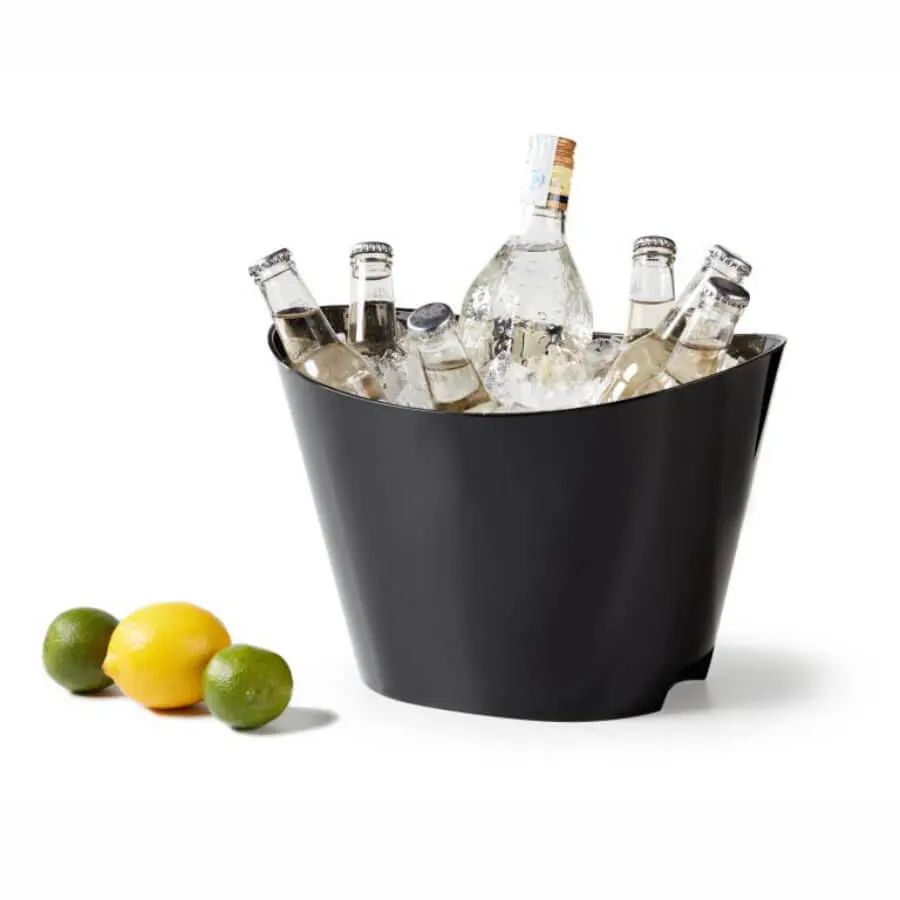 Champanera Plastica Oval Negra 22 Cm.