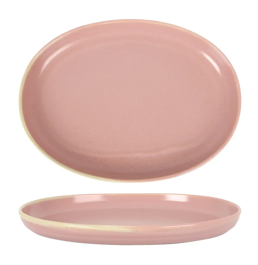 Fuente oval Aljarafe rosa 31x23x4 cm
