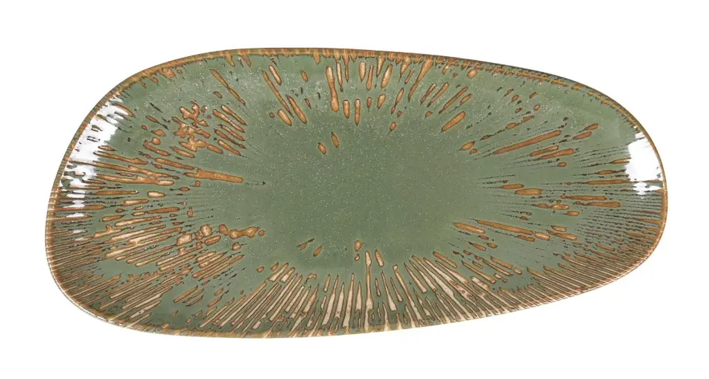 Fuente Tango Barroco porcelana verde 36x17 cm