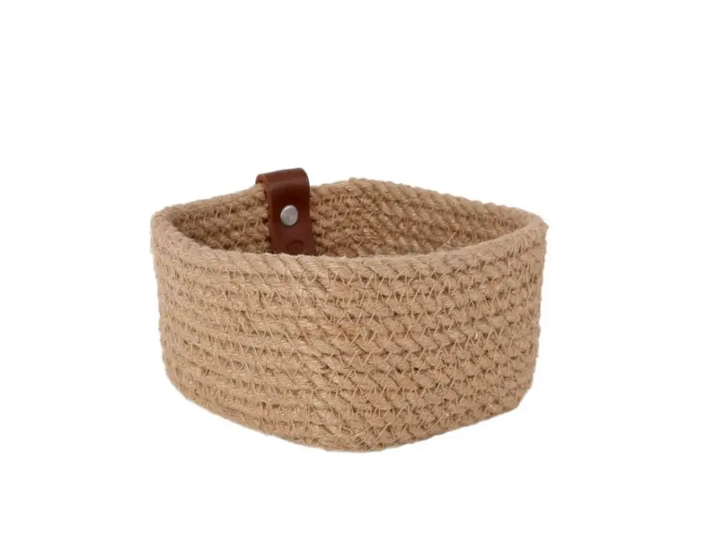Cesta yute cuadrada 12x12x7 cm Viejo Valle