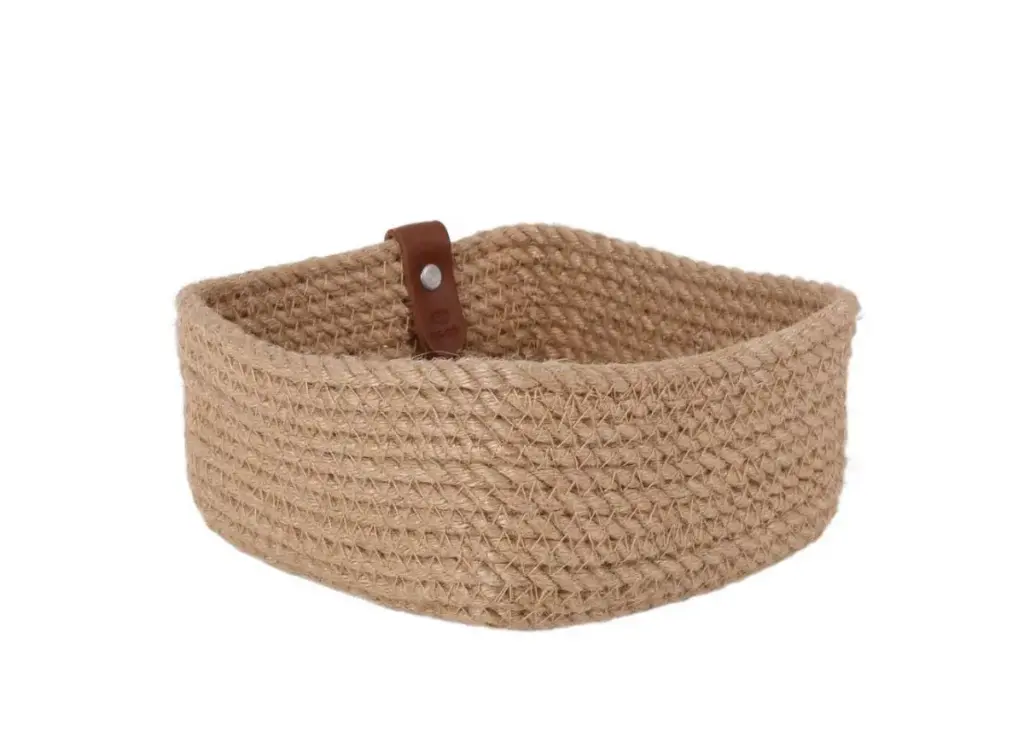 Cesta yute cuadrada 16x16x8 cm Viejo Valle