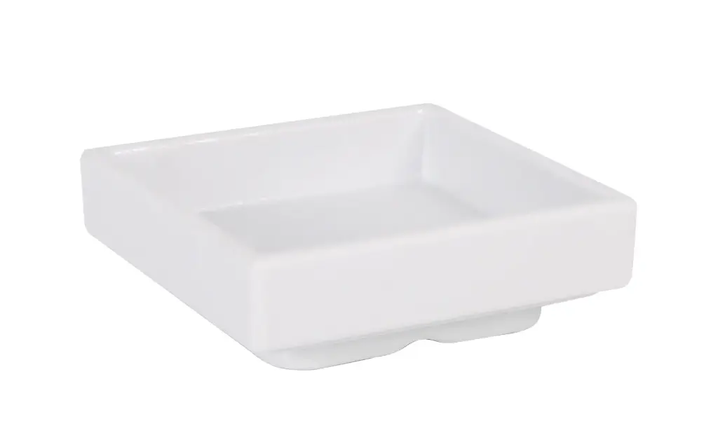 Fuente de melamina Adra blanca 9x9x2,3 cm