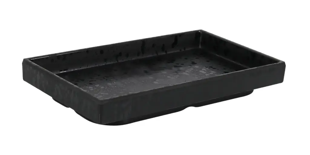 Fuente de melamina Adra negra 20x12x2,3 cm