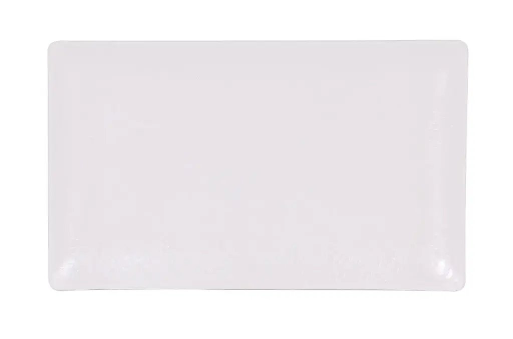 Fuente rectangular Korio Arizona melamina blanca 25x15 cm