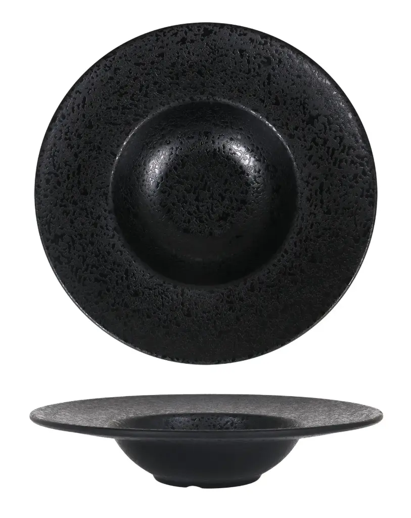 Plato pasta Korio Arizona melamina negro 28,5 cm