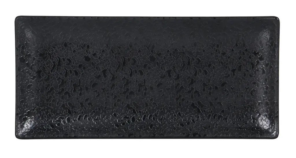 Fuente rectangular Korio Arizona melamina negra 23x11 cm