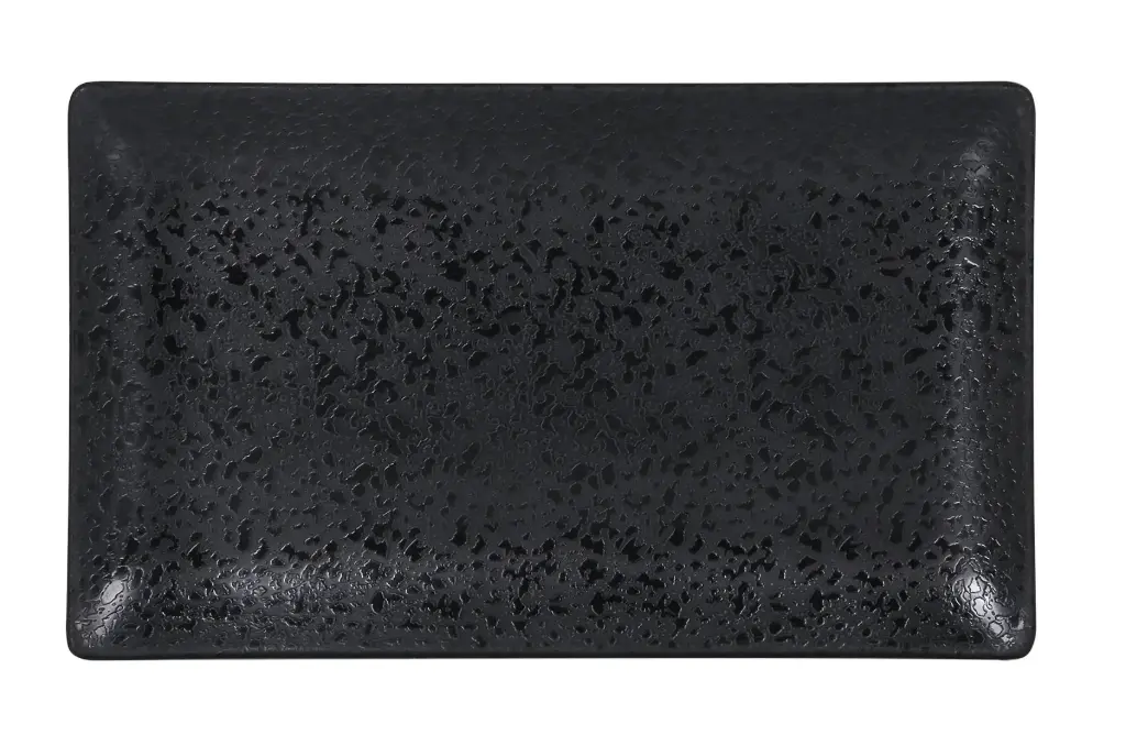 Fuente rectangular Korio Arizona melamina negra 25x15 cm