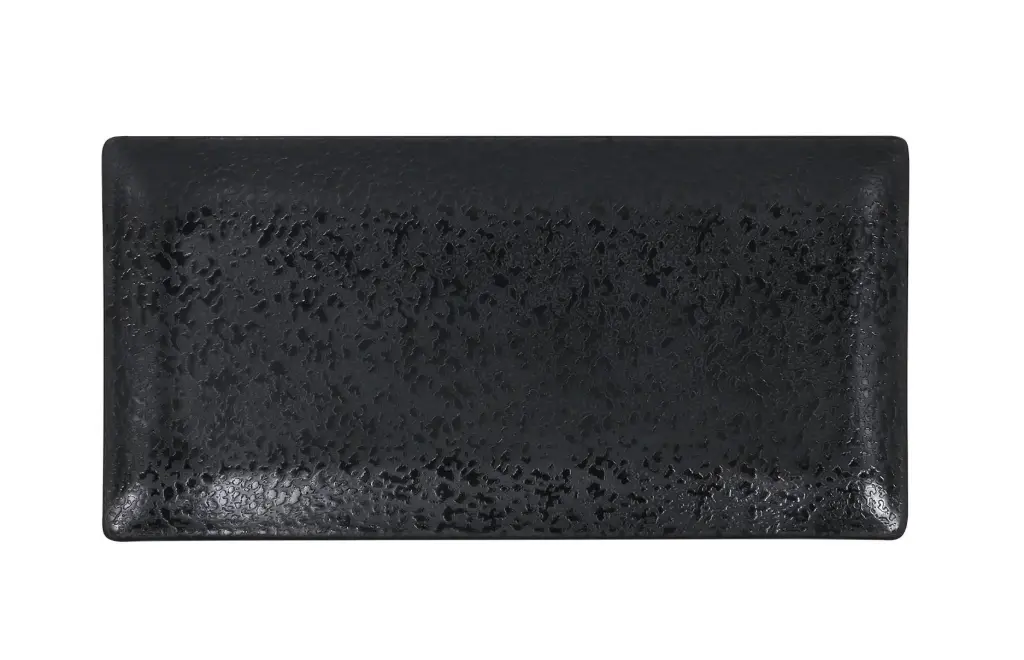 Fuente rectangular Korio Arizona melamina negra 30x15 cm