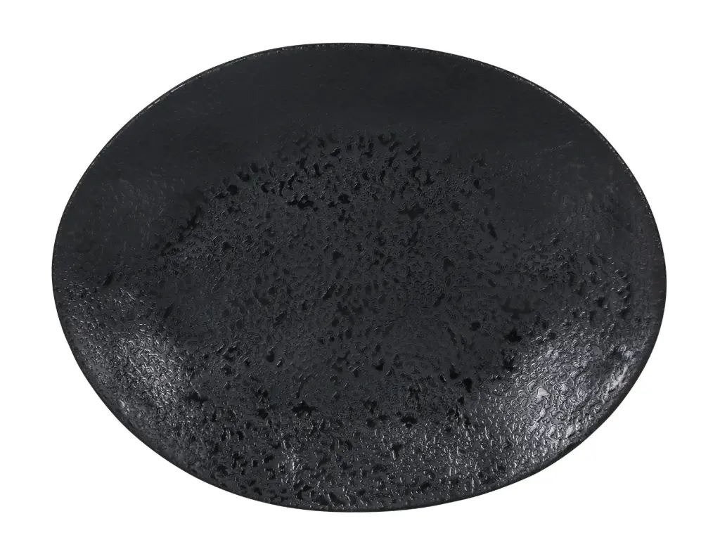 Fuente oval Strega Arizona melamina negra 31x24 cm