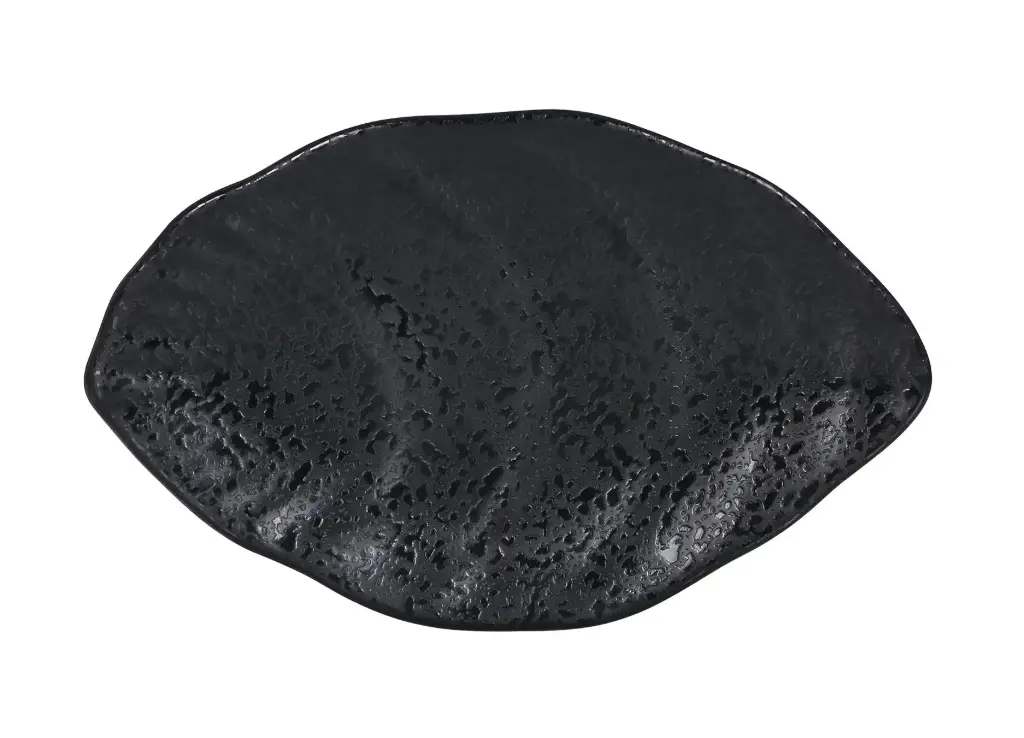 Fuente oval Concha Arizona melamina negra 25x16 cm