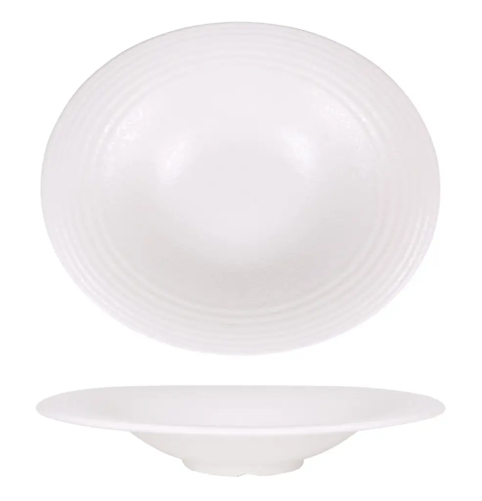 Plato pasta oval Tohu Arizona melamina blanco 29x24,5 cm