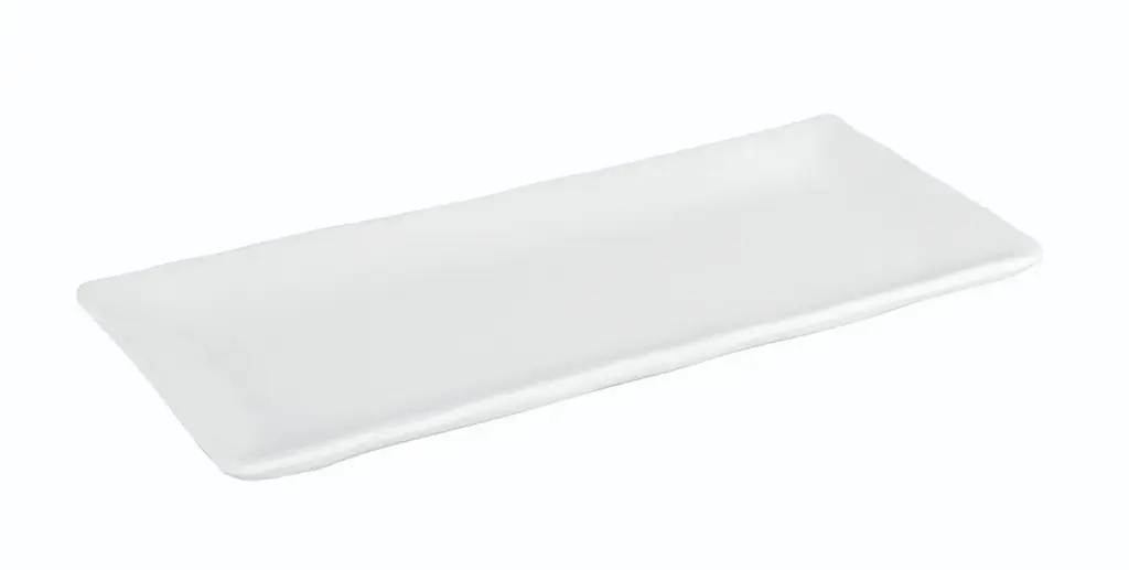 Fuente rectangular Troya blanca melamina 30x13x2 cm