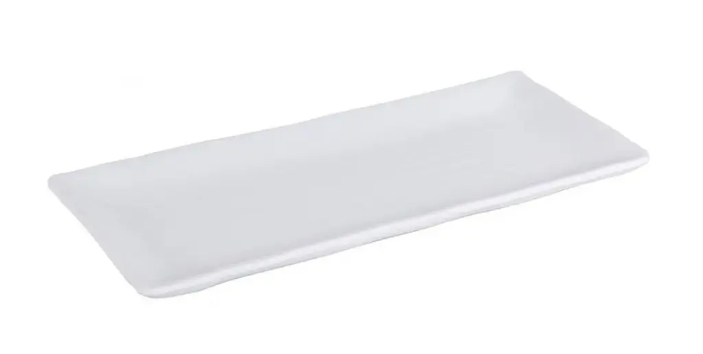 Fuente rectangular Troya melamina blanca 21,5x10 cm