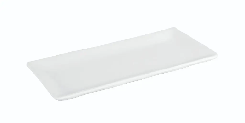 Fuente rectangular Troya blanca melamina 26x11,5x2 cm