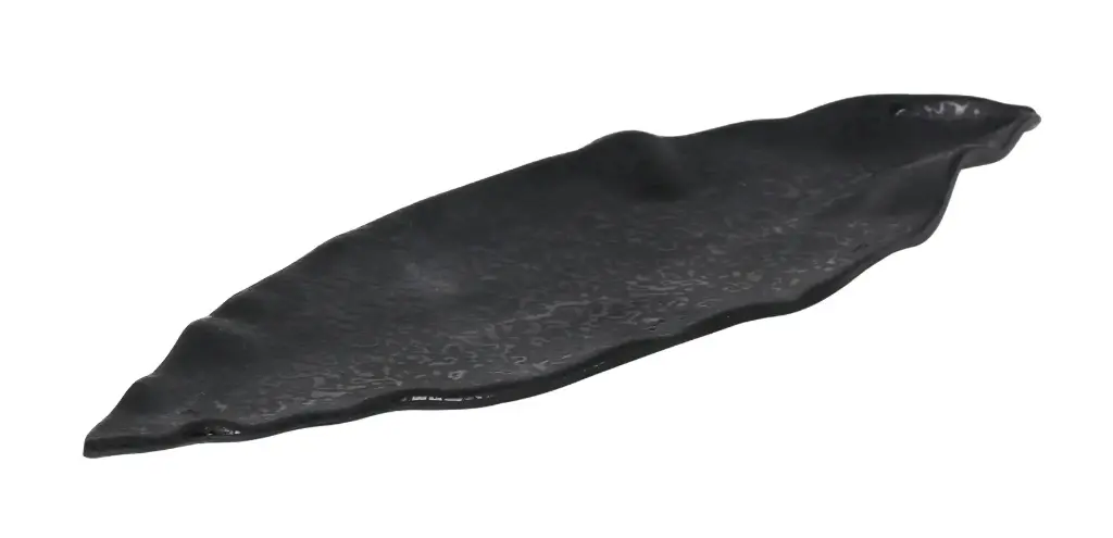 Fuente Leaf melamina negra 30x8x2 cm