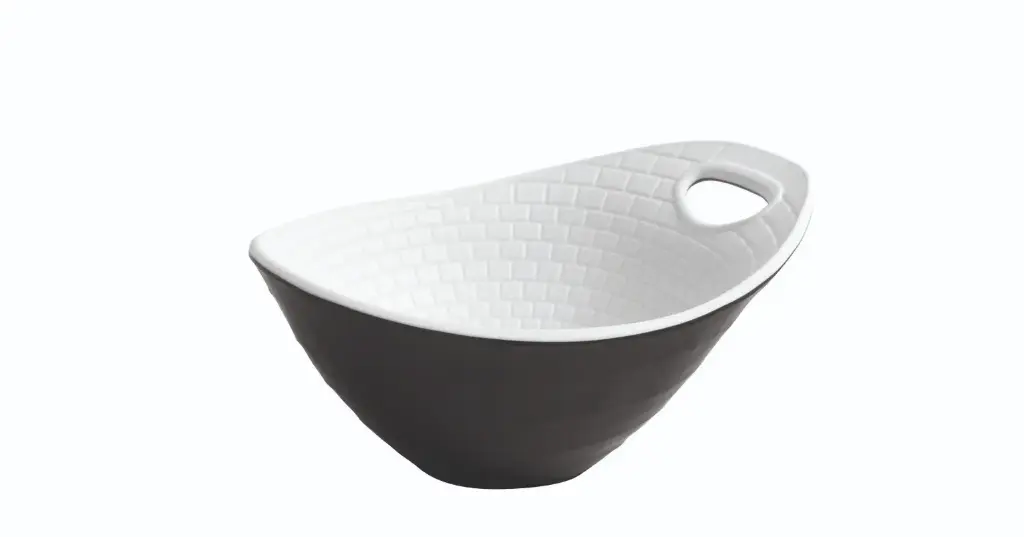 Bol Perpignan negro / blanco melamina 12x10x6 cm