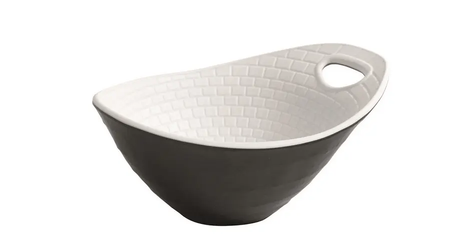 Bol Perpignan negro-blanco melamina 17x14x8 cm