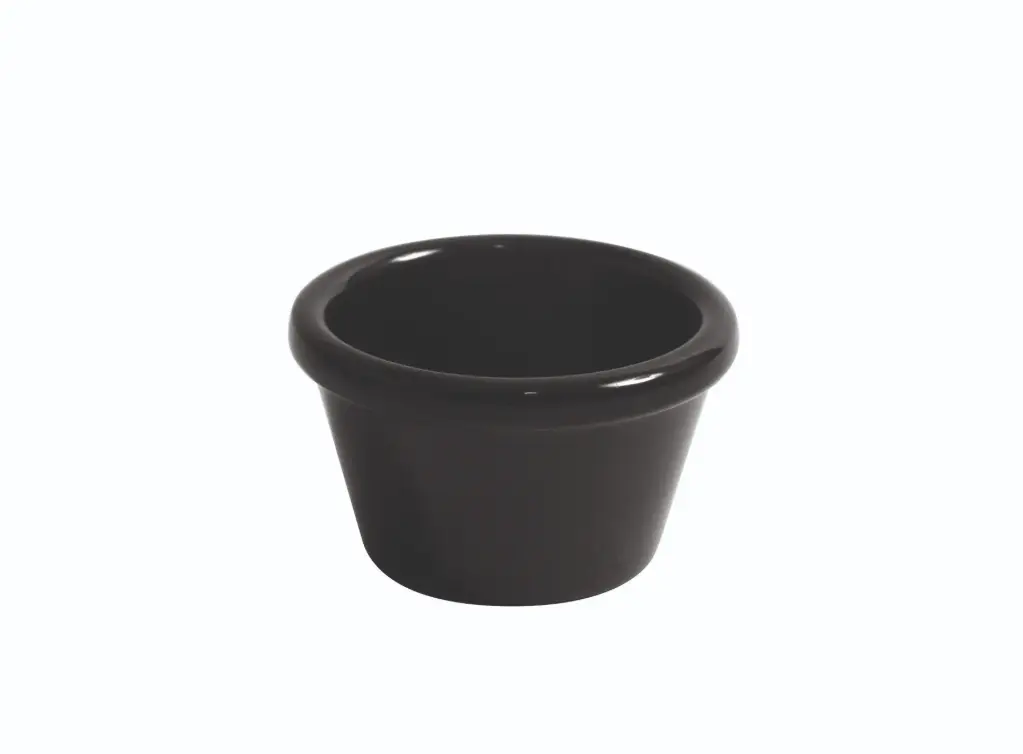 Ramequin liso negro melamina 6,2x3,6 cm