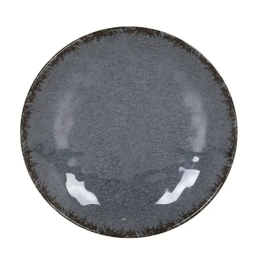 Plato postre guayaba gris melamina 20,5x3 cm