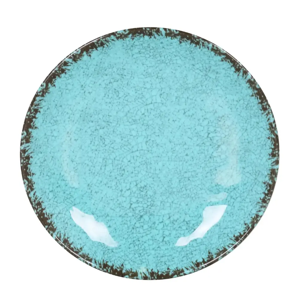 Plato postre guayaba azul melamina 20,5x3 cm