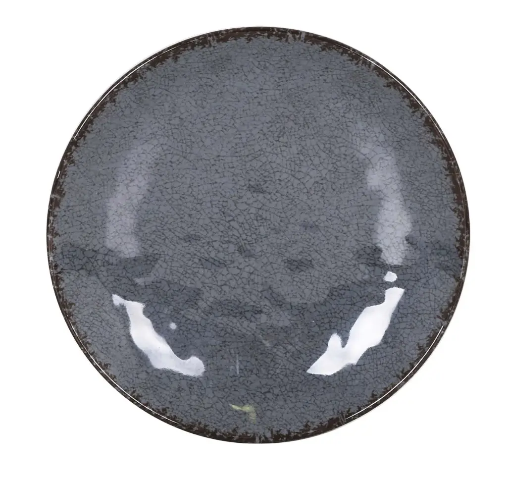 Plato llano guayaba gris melamina 25,5x4 cm