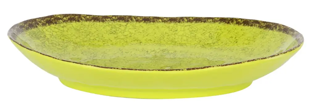 Fuente Oval Guayaba Pistacho Melamina 28X21X4 Cm.