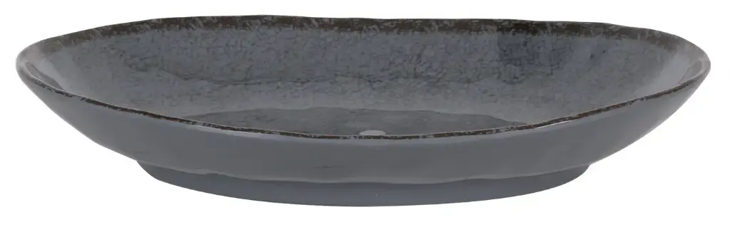 Fuente oval guayaba gris melamina 28x21x4 cm