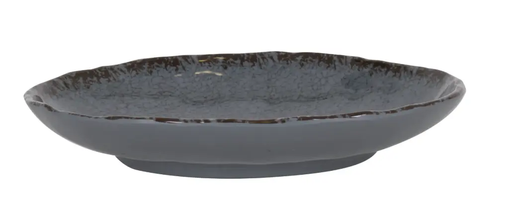 Fuente oval guayaba gris melamina 22,5x16,5x4 cm