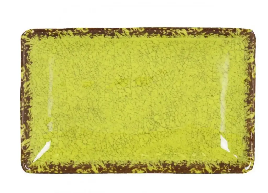 Fuente rectangular guayaba Pistacho melamina 21,5x17x3,5 cm