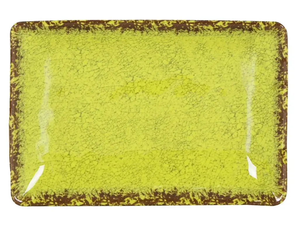 Fuente rectangular guayaba Pistacho melamina 30x21x3,5 cm