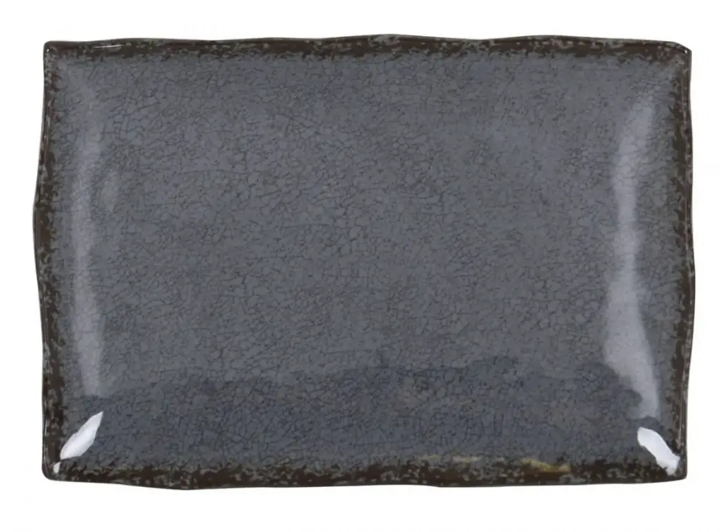 Fuente rectangular guayaba gris melamina 30x21x3,5 cm