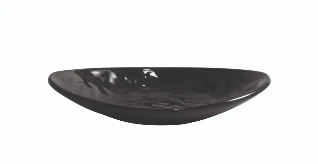 Fuente oval Mamba negra melamina 18,3x10,2x3,5 cm