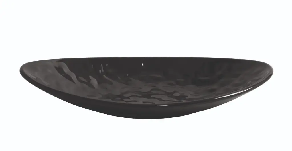Fuente oval Mamba negra melamina 30,5x17,5x5 cm